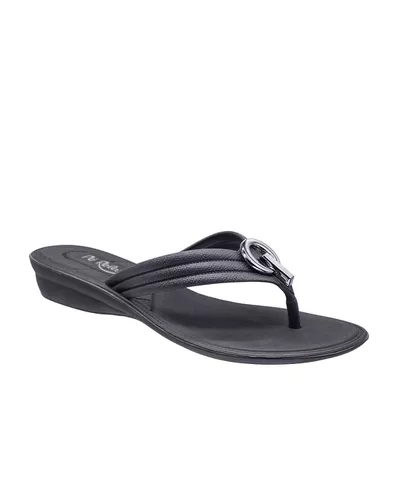 Chinelo Flat Orquídea - Preto - Pé Relax Calçados Confortáveis