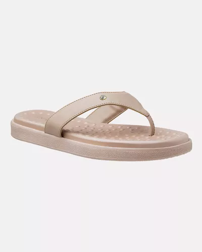 Chinelo Flat Íris - Amêndoa - Pé Relax Calçados Confortáveis