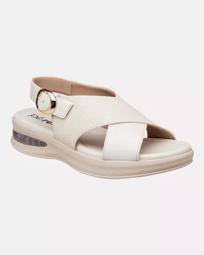 Sandália Camélia - Off White - Pé Relax Calçados Confortáveis