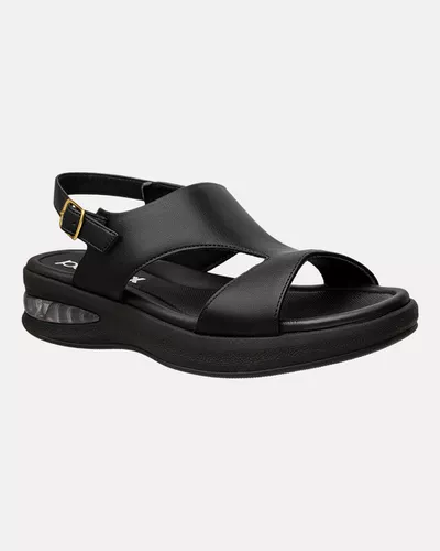 Sandália Camélia - Preto - Pé Relax Calçados Confortáveis