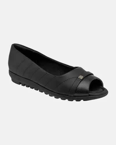 Sapato Ortopédico Aberto Tília - Preto - Pé Relax Calçados Confortáveis