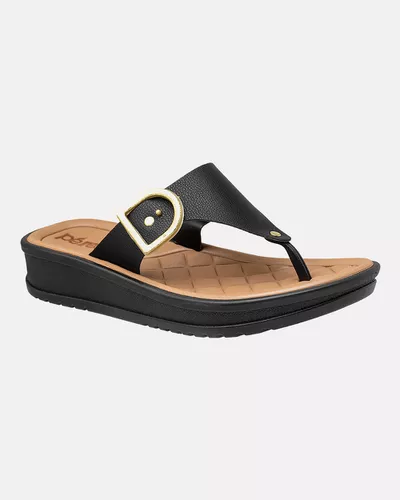 Tamanco para Esporão Muscari - Preto / Caramelo - Pé Relax Calçados Confortáveis