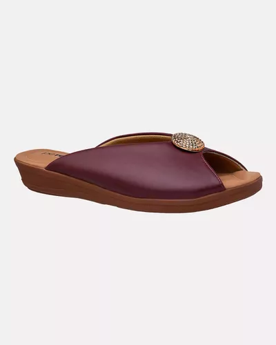 Tamanco Feminino Gerânio - Bordô - Pé Relax Calçados Confortáveis