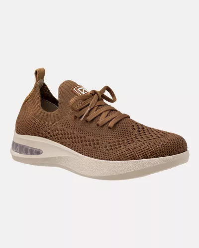 Tênis Crisântemo Knit - Mascavo - Pé Relax Calçados Confortáveis