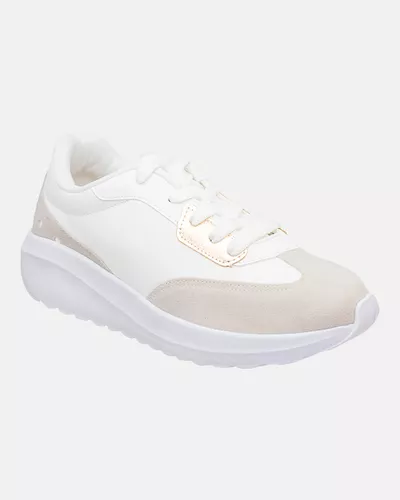 Sneaker Ortopédico Bromélia - Branco / Niquel / Dourado - Pé Relax Calçados Confortáveis