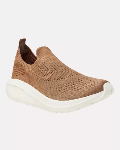 Tênis Ortopédico Bromélia Knit - Caramelo - Pé Relax Calçados Confortáveis