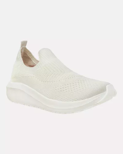 Tênis Ortopédico Bromélia Knit - Off White - Pé Relax Calçados Confortáveis