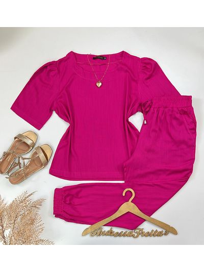 Conjunto Jogger Manga Princesa Pink 