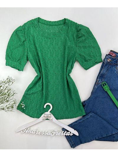 Blusa Malha Laise Verde Bandeira
