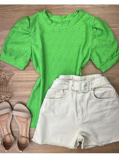 Blusa Malha Laise Verde Pistache 
