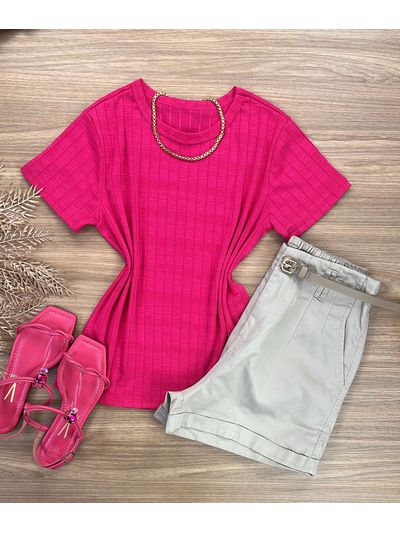 Blusa Canelada Pink