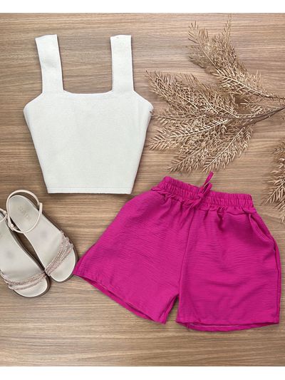 Short Crepe Duna Pink