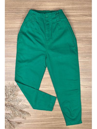  Calça cenoura sarja Verde Bandeira
