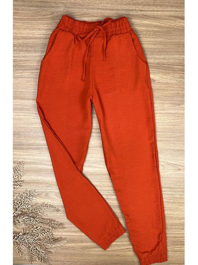 Calça Jogger Crepe Duna Terracota