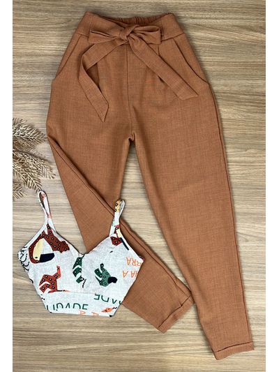 Calça clochard caramelo hotsell