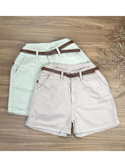 Short Com Cinto Sarja Nude