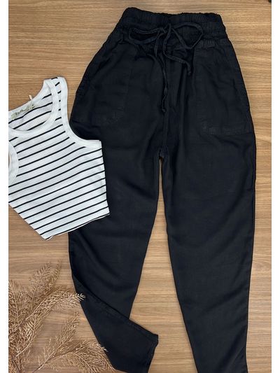 Calça Jogger Tencel Preta