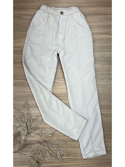 Calça Mom Tencel Bege