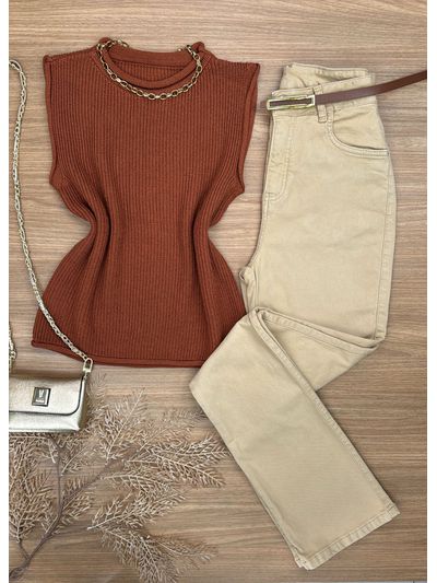 Calça Boot Cut Caqui
