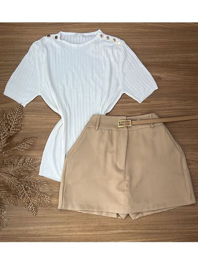 Blusa Modal Canelada Branca