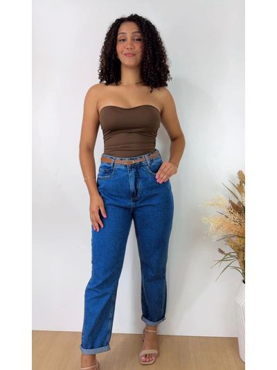 Calça mom jeans com Cinto