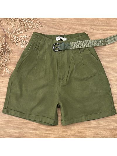 Short Sarja Cenoura Verde Militar