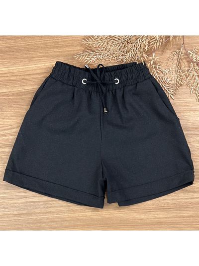 Short Boxer Linho Preto