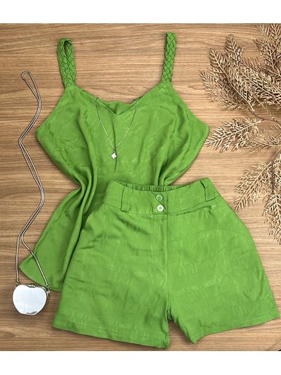 Conjunto Alça Trançada Verde