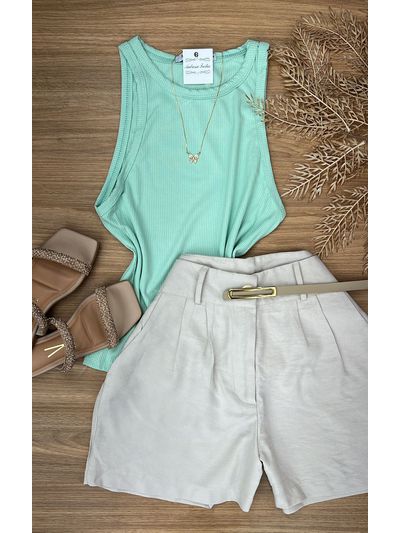 Blusa Regata Canelada Verde