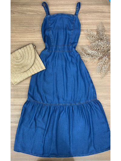 Vestido Midi Jeans Tencel 