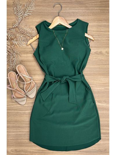Vestido Curto Neoprene Verde Oliva