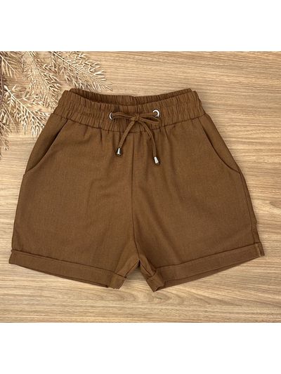 Short Boxer Linho Marrom
