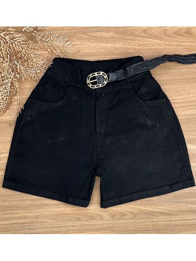 Short Sarja Cenoura Com Cinto Preto