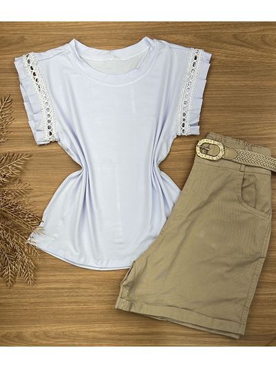 Blusa Manga Guipir Branca