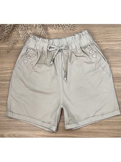 Short Sarja Cenoura Sininho Bege Médio