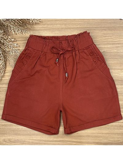 Short Sarja Cenoura Sininho Terra Cota