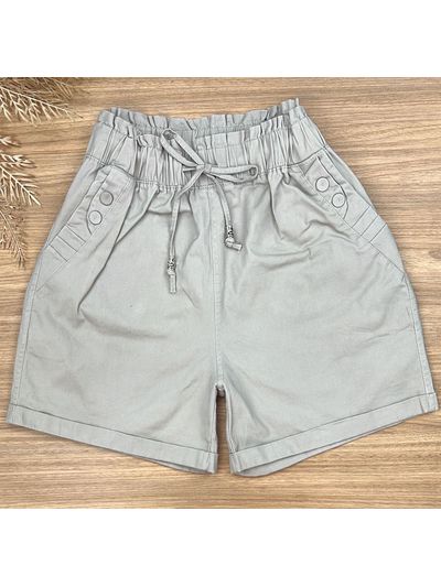 Short Sarja Cenoura Sininho Cinza Claro