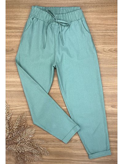 Calça Jogger Linho Verde Menta