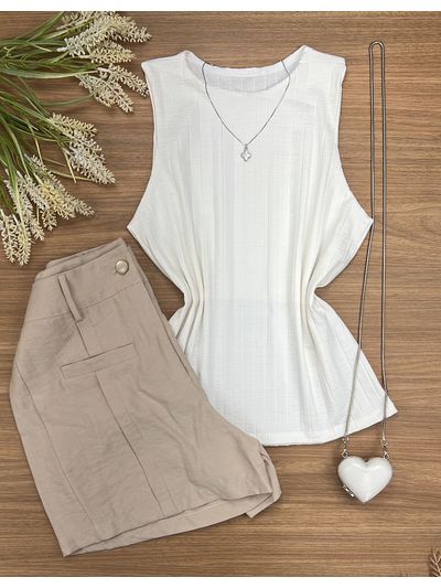 Blusa Canelada Off White