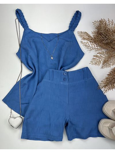 Conjunto Alça Trançada Azul Jeans