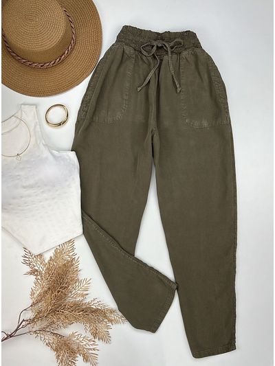 Calça Jogger Tencel Verde Militar