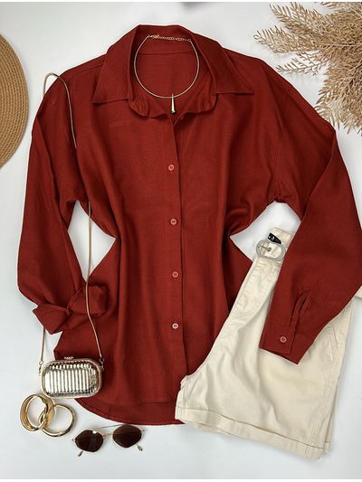 Camisa Linho Terra Cota