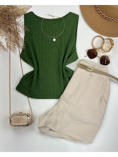 Blusa Canelada Verde