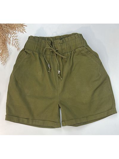 Short Sarja Cenoura Sininho Verde Sem Botões 