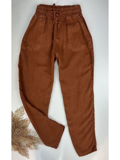 Calça Jogger Jeans Tencel Terra Cota 