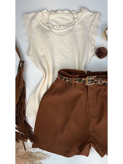 Blusa Modal Nuvem regata Off white