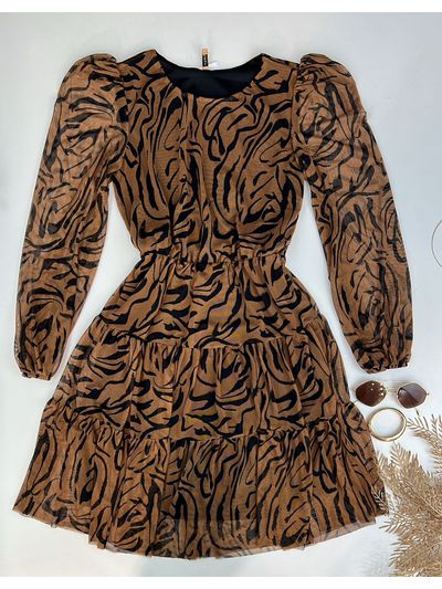 Vestido Tule Animal Print 