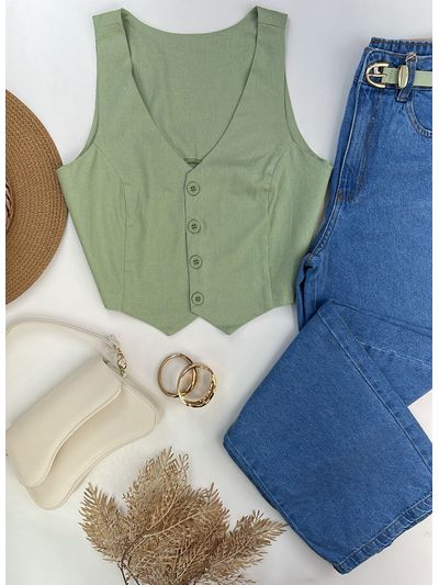 Colete Linho Verde
