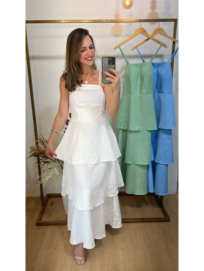 Vestido Midi Camadas Branco