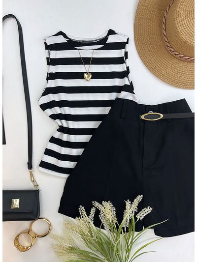 Blusa Regata Canelada Listrada 